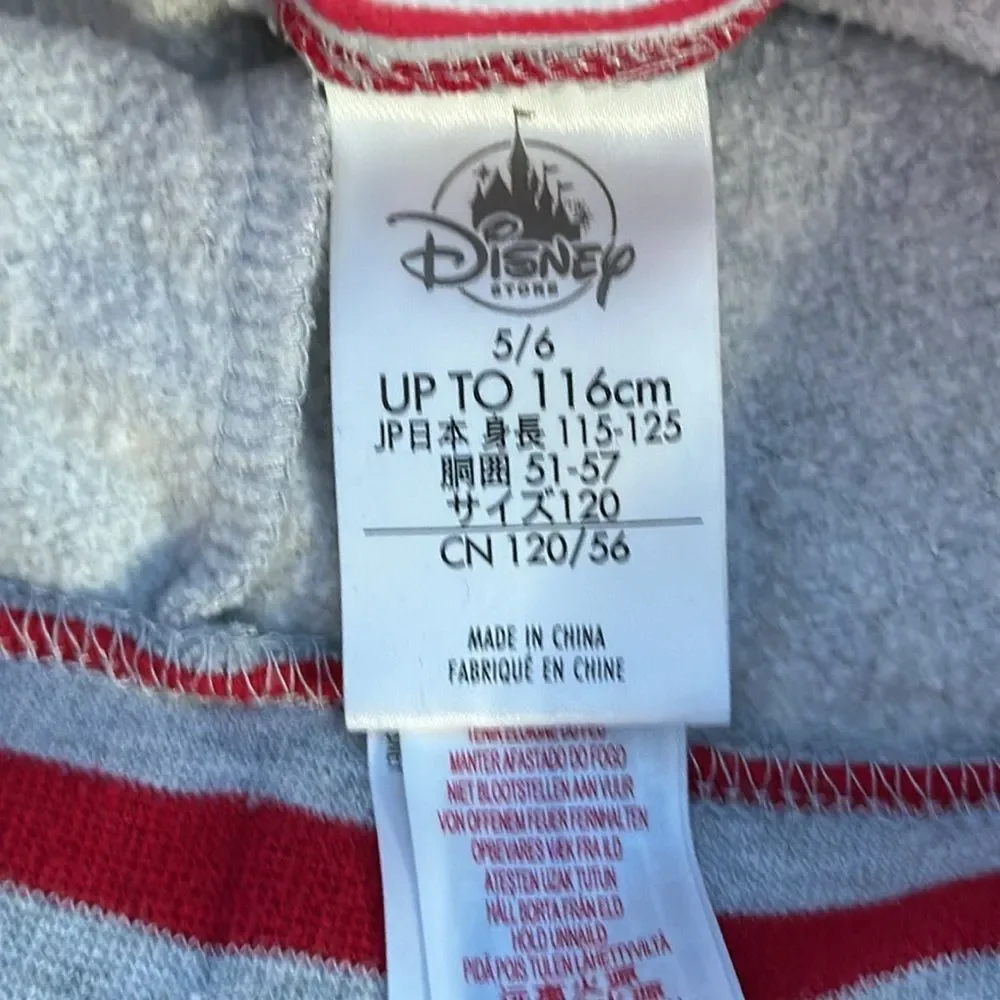 Disney Mickey Mouse Gray Red Sweatpants Size 5/6 Kids Elastic Waist Joggers Pant